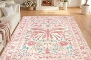 160x230cm, Non-Slip Washable Area Rugs for Bedroom, Soft Low Pile Carpet for Living Room, Floor Carpet for Office Dining Room Kitchen Nursery Bedside