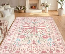 160x230cm, Non-Slip Washable Area Rugs for Bedroom, Soft Low Pile Carpet for Living Room, Floor Carpet for Office Dining Room Kitchen Nursery Bedside