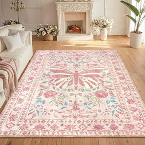 160x230cm, Non-Slip Washable Area Rugs for Bedroom, Soft Low Pile Carpet for Living Room, Floor Carpet for Office Dining Room Kitchen Nursery Bedside