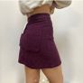 Zara Corduroy burgundy mini skirt Image 3