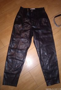 Zara womens faux leather trousers
