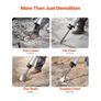 Demolition Jack Hammer Concrete Breaker 2200W Electric Hammer 4 Chisel Bits Image 3