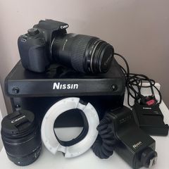 Canon camera, macro lens and Nissin Right light Flash