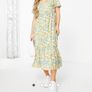 New Look Viscose sage buttercup print Summer Tiered Dress 36 Image 6