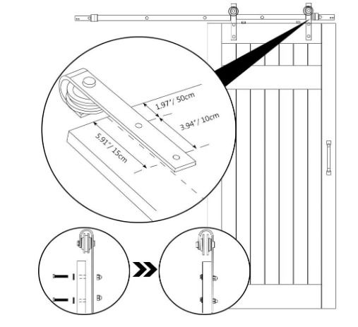 6.6FT Sliding Rail Barn Door Hardware Kit, 200cm