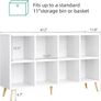 2 Tier Retro Bookcase with Legs 8 Cube Bookshelf 120cm Wood Bookshelves Storage Organizer Shelf, Freestanding Image 3