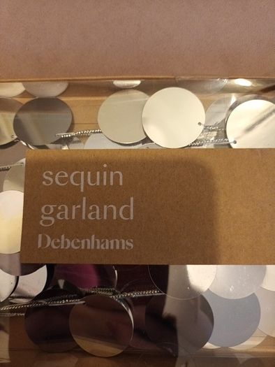 Silver sequin christmas garland