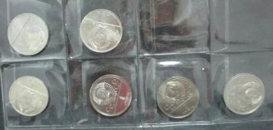 6 coins USSR 1980 Olympic 1 Ruble full set UNC