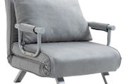 Suedette Adjustable Back Futon Sofa Chair - Grey