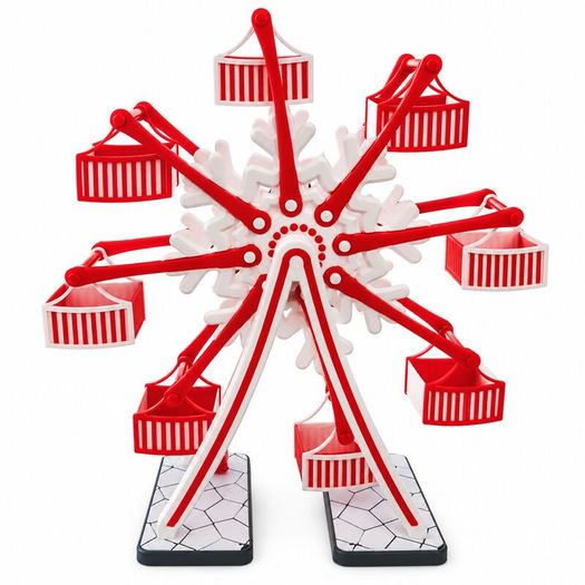 Snowflake Christmas Ferris Wheel, Rotating Centrepiece 3D