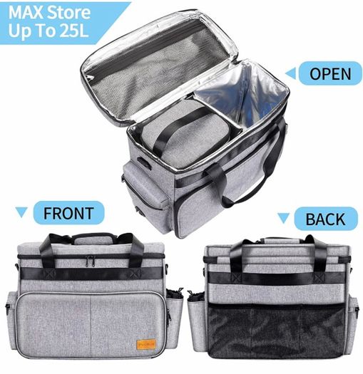 Dog Travel Bag, Airline Approved Pet Tote Organizer with Multi-Function Pockets, Accessories Set Includes Shoulder Strap, 2 Food Storage Containers, 2 Foldable Bowls