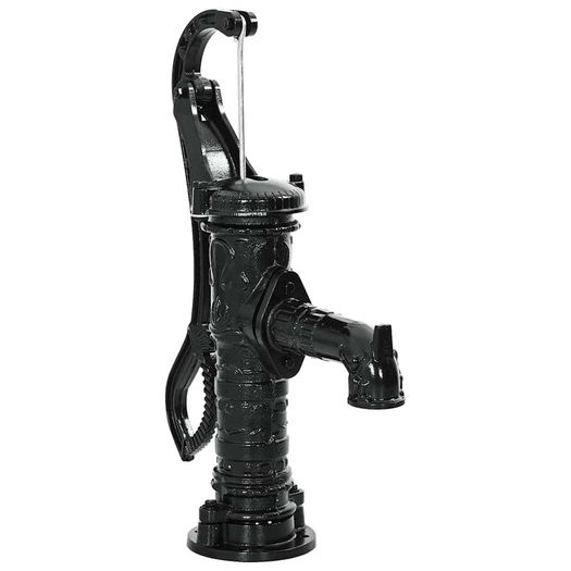 Antique Well Hand Pitcher Pump, 22 ft Maximum Lift, Cast Iron Manual Hand Water Pump with Ergonomic Handle G1-5/8" Easy Installation, Old Fashioned for Outdoor Home Yard Garden Pond Farm, Black