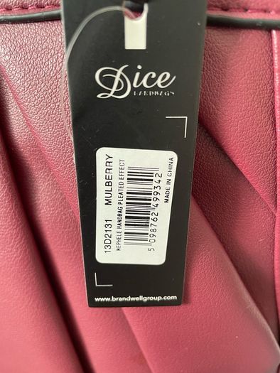 Dice large handbag with shoulder strap