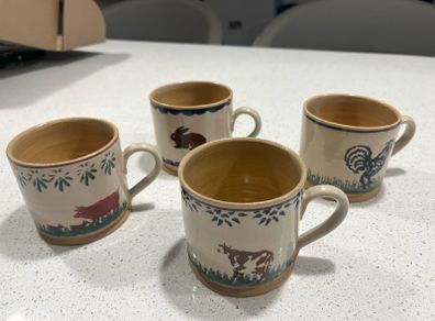 Nicolas Moss pottery tea mugs