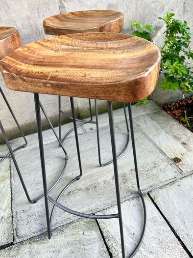 Set of three bar counter stools