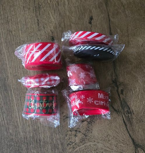 Bundle of Christmas ribbon