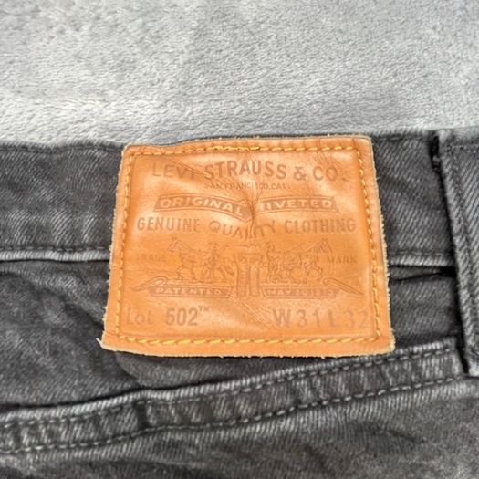 Levis 502 Mens Jeans Black - W30 L29.5 Slim Fit Stretch Premium Denim - Big E