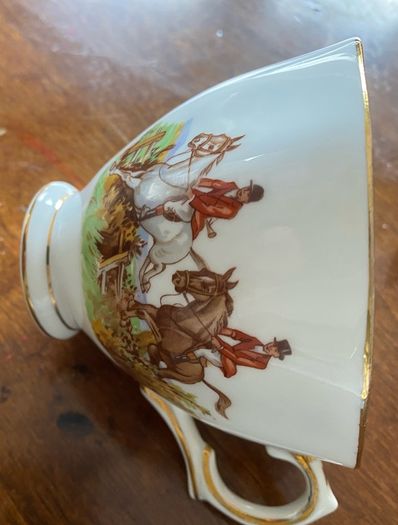Royal Tara 20pcs Tea Set Rare Vintage Hunt Scene Pattern