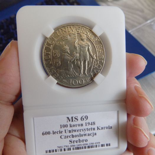 Czechoslovakia 1948 100 silver Korun.600th Anniversary of Charles University.