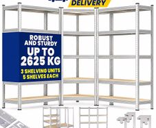 Set of 3 Heavy Duty Corner Shelving Units 2625kg Capacity