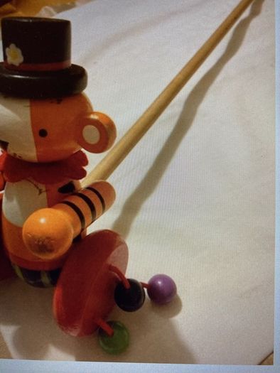 Wooden Bear Push or Pull along. Child's Toy.