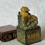 Chinese "Nine Dragons" Sculpture - Patinated Bronze, Wooden Stand, Signed Image 7