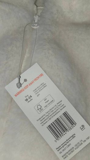 white fluffy girls F&F body warmer