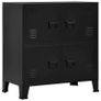 Filing Cabinet with 4 Doors Industrial Black 75x40x80 cm Steel Image 2