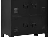 Filing Cabinet with 4 Doors Industrial Black 75x40x80 cm Steel