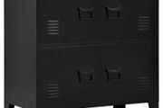 Filing Cabinet with 4 Doors Industrial Black 75x40x80 cm Steel
