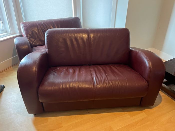 leather two seater sofa
