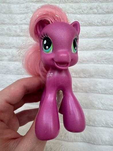 My Little Pony Cheerilee Ponytails 2008 Purple Pink Brushable approx. 10 cm. Used Please see photos