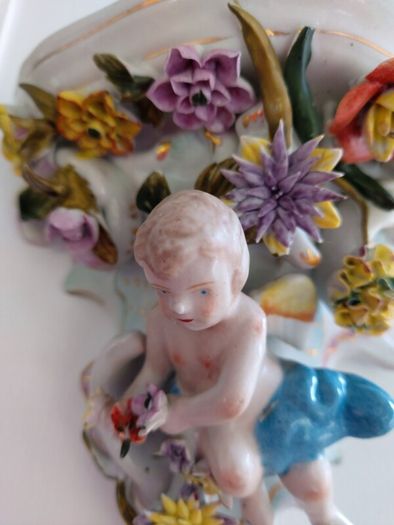 Pair Antique Porcelain Wall shelves