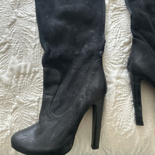 Allsaints Black Calf High Boots EU 40