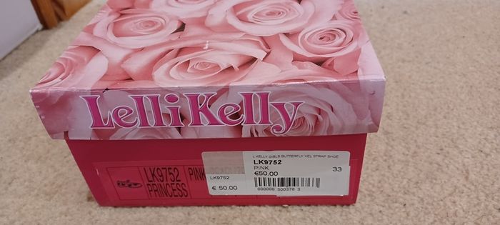 Brand new Lelli Kelly pink butterfly shoes size Eu 33/UK 1