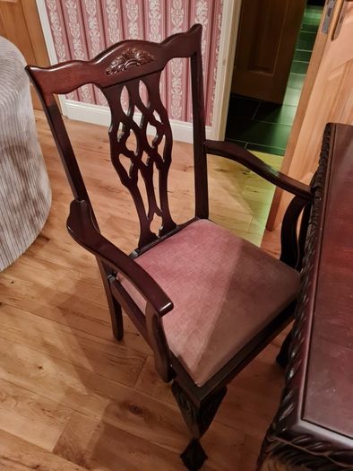 Genuine mahogany 6 seater dining table and chairs