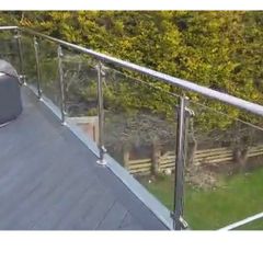 Balcony glass panels and stainless steel posts