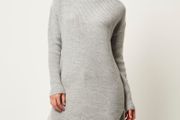 River Island Grey Knitted Cowl Neck Jumper Dress Size Uk12/14 Eu40/42 Postage Included