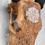 Hand-Carved Harley-Davidson Cow Skull (58cm,3kg) - Bone Image 6