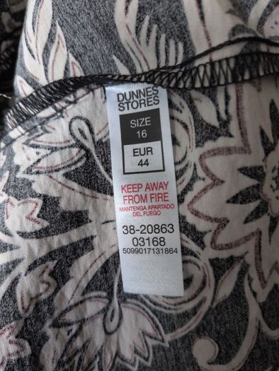 Dunnes Stores Printed Dress.  S.16.  B.N.W.T.