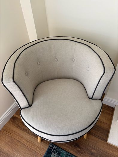 Matching Pair of Upholstered Tub Chairs
