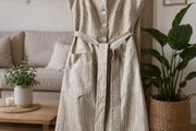 dress Bnwt size 10 linen midi dress with belt