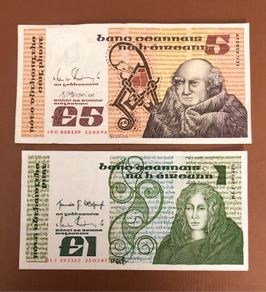 Two Irish Punt Notes
