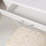 White Dressing Table with Oval Mirror Stool and 3 Drawers Image 5