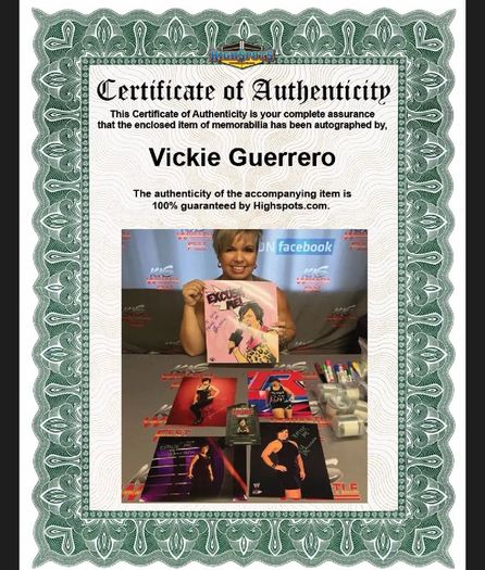 Signed Autograph WWE Vickie Guerrero Poster Print with Certificate - Wrestling Memorabilia