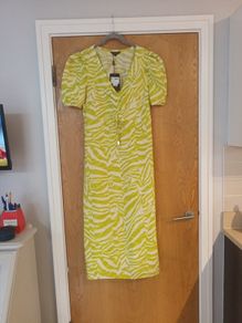 Bibi Lime Zebra Dress.  S. XL - 16. B.N.W.T.  (House Of Fraser)