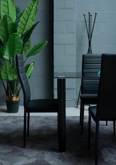 Glass Dining Table + 6 Chairs