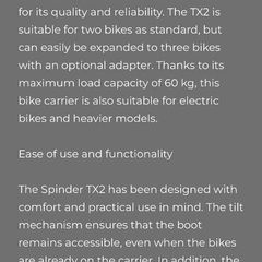 Tow bar mounted bike carrier