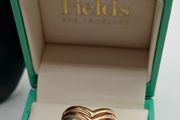 Vintage 9ct tricolour ring