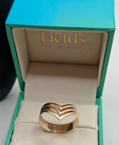 Vintage 9ct tricolour ring